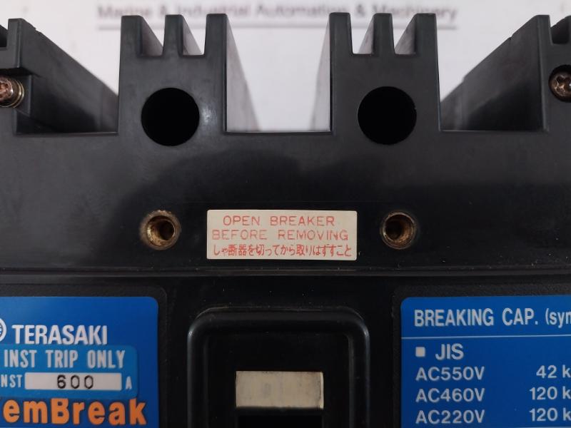 Terasaki Electric Tl-100F 3 Pole Tembreak Circuit Breaker 60A Ac690V