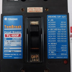 Terasaki Electric Tl-100F Tembreak 3 Pole Circuit Breaker Ac220V 120Ka 20A
