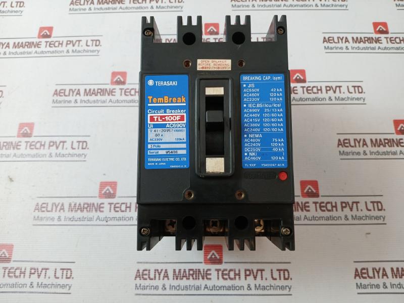 Terasaki Electric Tl-100F Tembreak Circuit Breaker 60A 3Pole 120Ka Ac220V