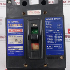 Terasaki Electric Tl-100F Tembreak Circuit Breaker 15A 3 Pole 120Ka Ac460V