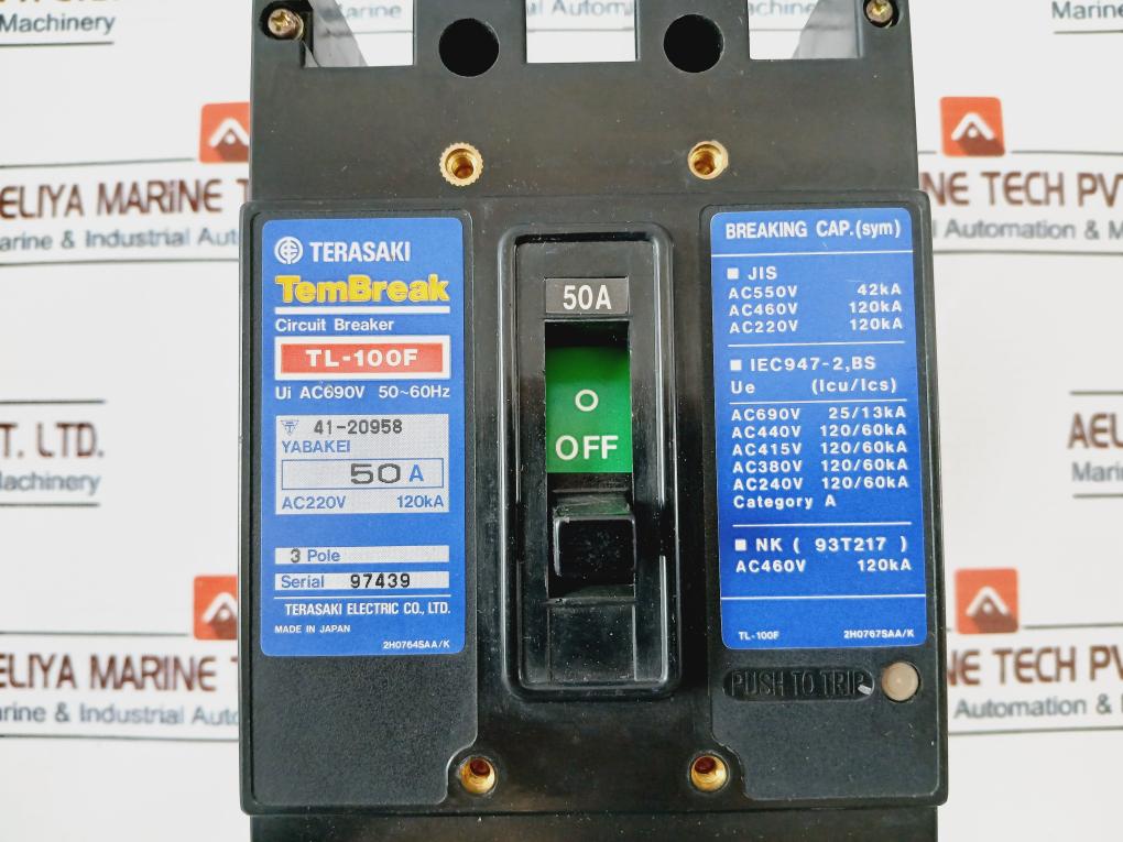 Terasaki Electric Tl-100F 41-20958 Circuit Breaker 3 Pole 50A