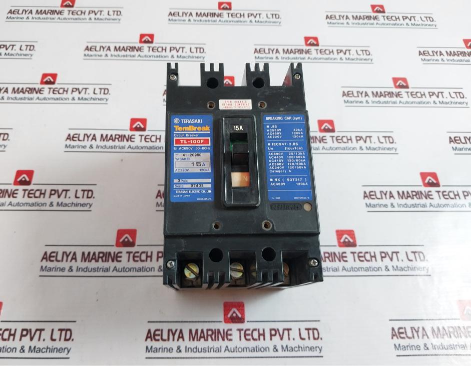 Terasaki Electric Tl-100F Circuit Breaker 15A 3 Pole Ac690V 50~60Hz