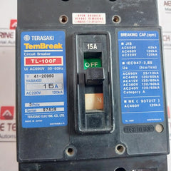Terasaki Electric TL-100F Circuit Breaker 15A 3 Pole AC690V 50~60Hz