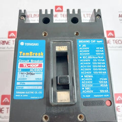 Terasaki Electric Tl-100F Tembreak Circuit Breaker 15A 3 Pole Ac690V 50/60Hz