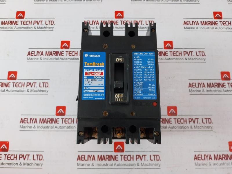 Terasaki Electric Tl-100F Tembreak Circuit Breaker 3 Pole 100A Ac690V 200-480V