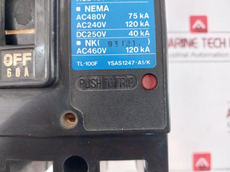 Terasaki Electric Tl-100F Tembreak Circuit Breaker Ac690V 60A Ysas1241-a/K
