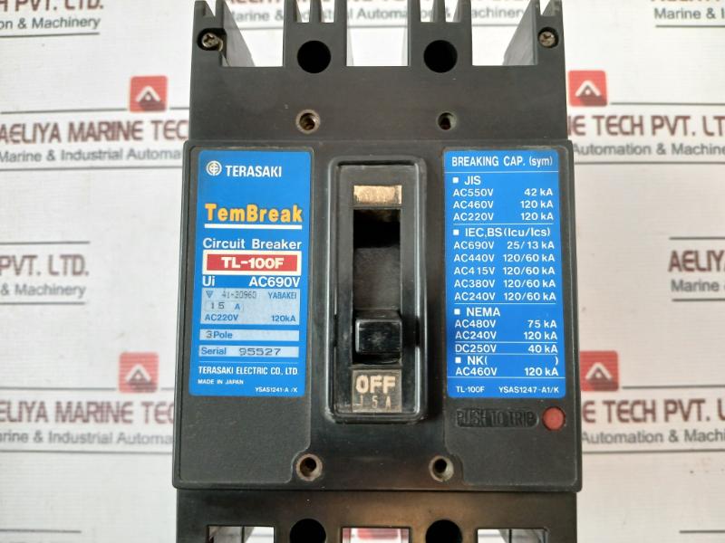 Terasaki Electric Tl-100F Tembreak Circuit Breaker Ac690V Ysas1241-a/K 15A