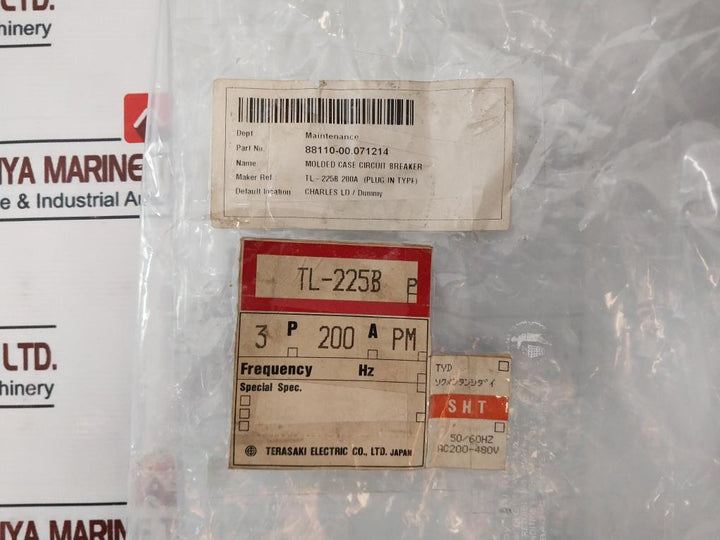 Terasaki Electric Tl-225B Molded Case Circuit Breaker 200A &nbsp;88110-00.071214