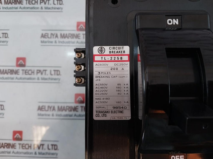Terasaki Electric Tl-225B Molded Case Circuit Breaker 200A &nbsp;88110-00.071214