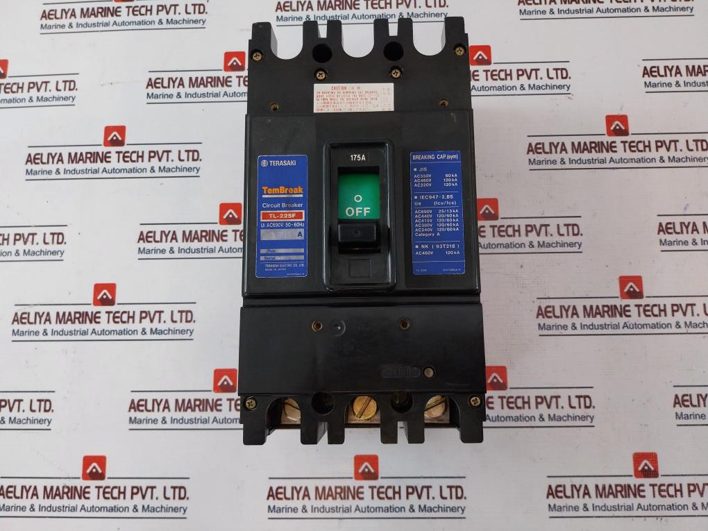 Terasaki Electric Tl-225F 175 A 3 Pole Circuit Breaker Ac 690V 50~60Hz