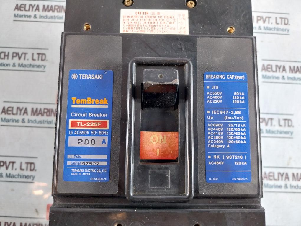 Terasaki Electric Tl-225F 200A 3 Pole Circuit Breaker Ac690V 50~60Hz