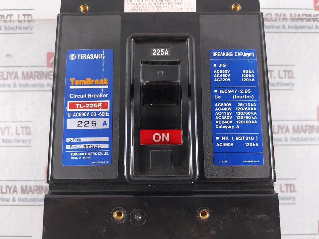 Terasaki Electric TL-225F 225A 3 Pole Circuit Breaker