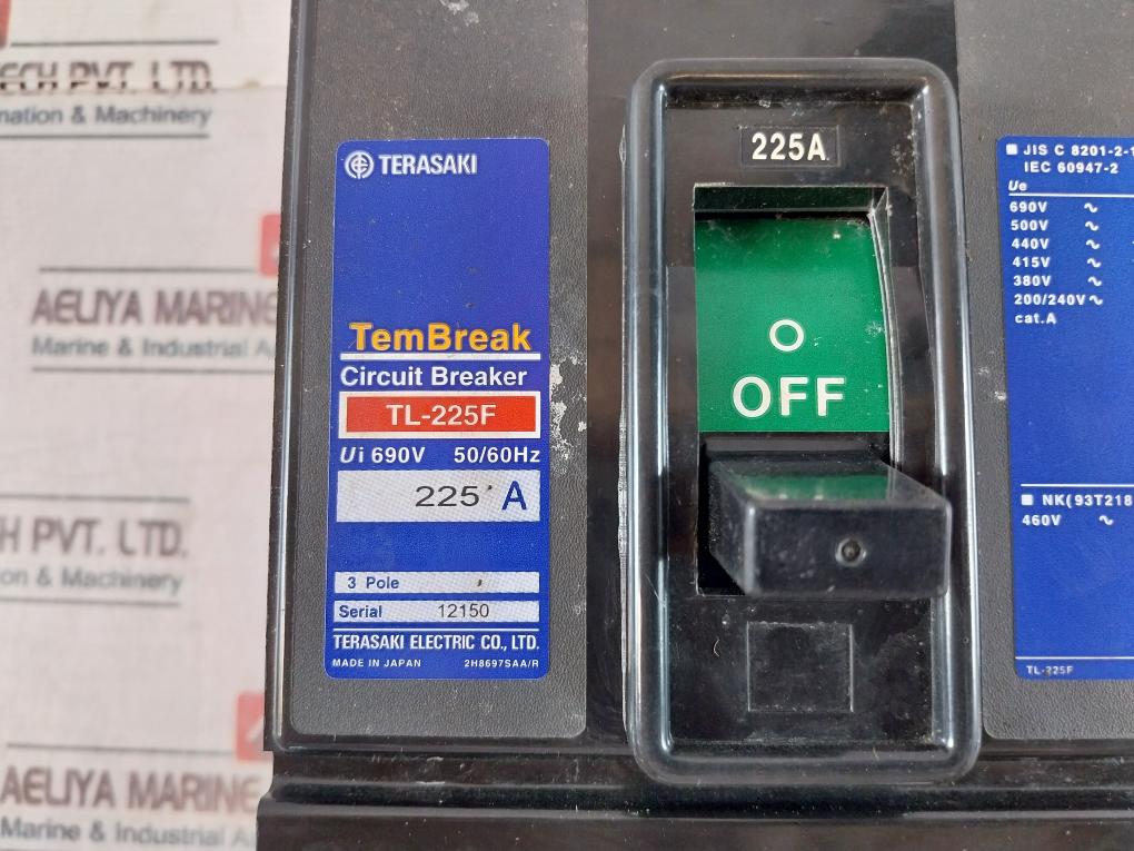 Terasaki Electric Tl-225F 225A Current Limiting Circuit Breaker 690V 50/60Hz