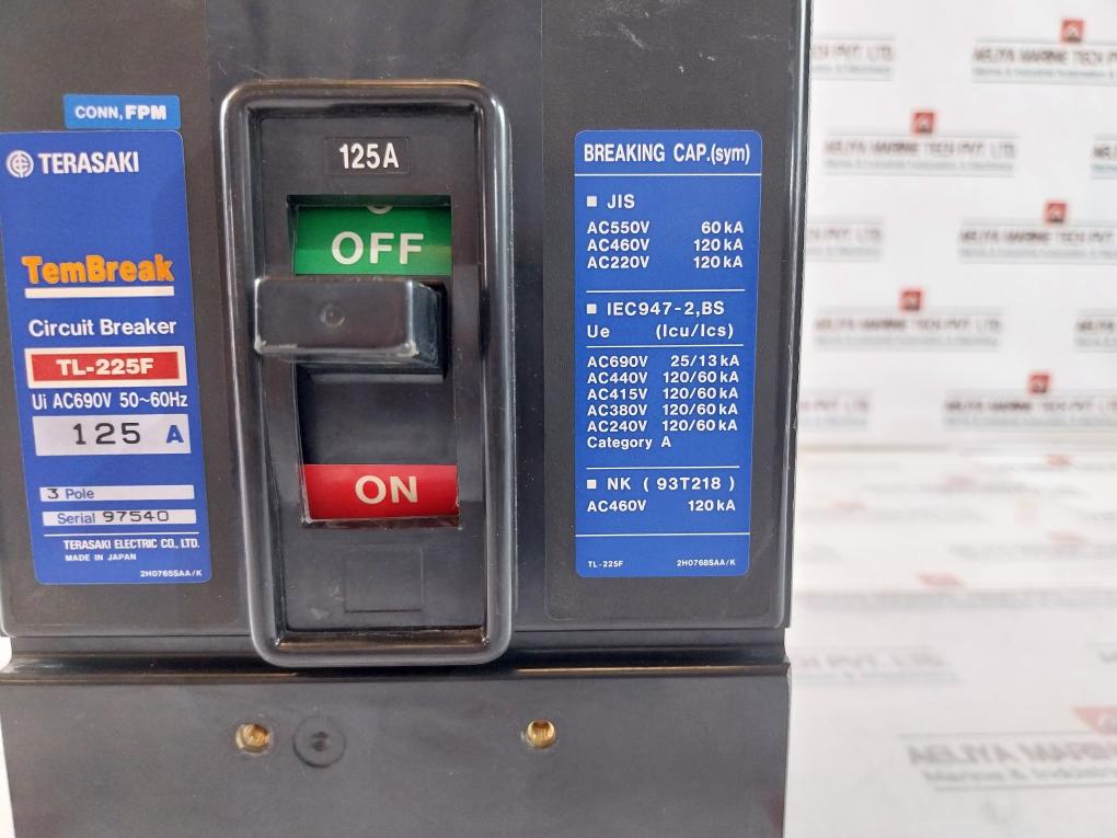 Terasaki Electric Tl-225F Circuit Breaker 125A Ac690V 50~60Hz