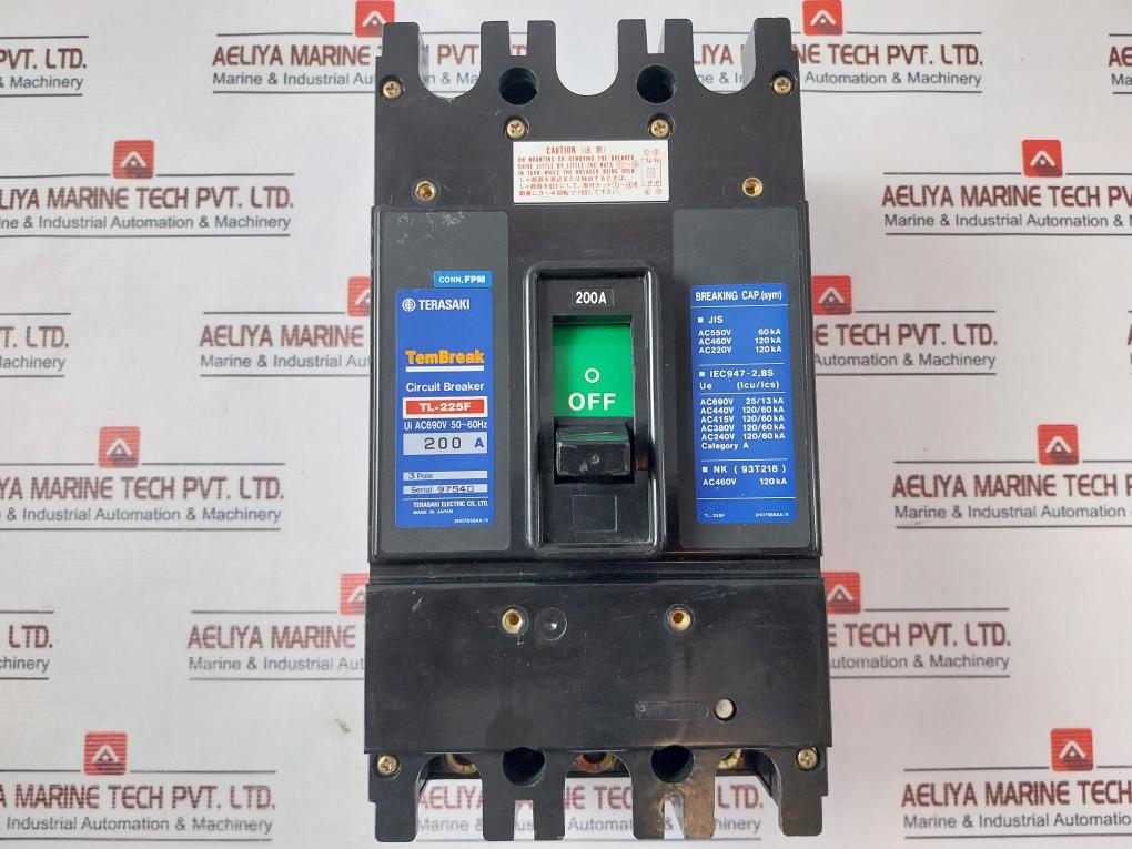 Terasaki Electric Tl-225F Circuit Breaker Ac690V 50~60Hz 200A