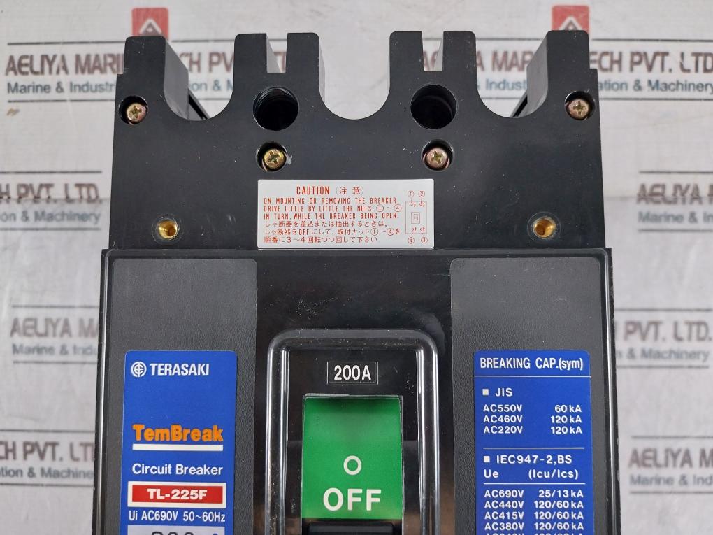 Terasaki Electric Tl-225F Current Limiting Circuit Breaker Shunt Trip 200A