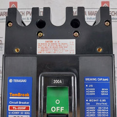 Terasaki Electric Tl-225F Current Limiting Circuit Breaker Shunt Trip 200A