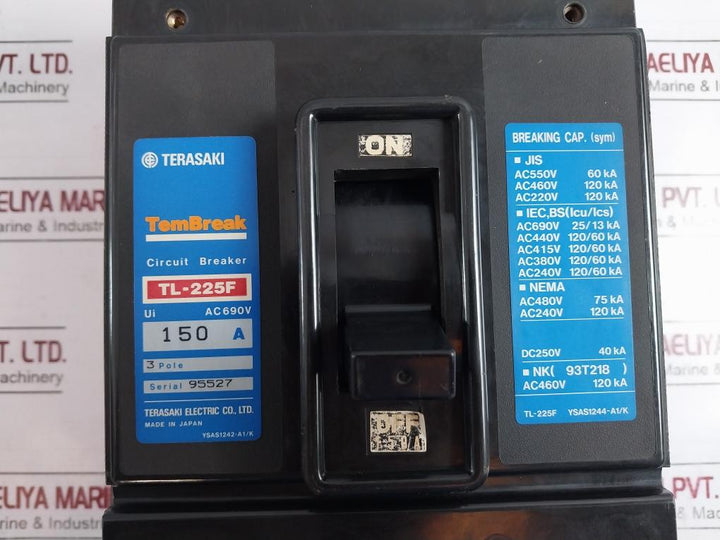 Terasaki Electric TL-225F Teambreak Circuit Breaker AC690V 3 Pole 150A