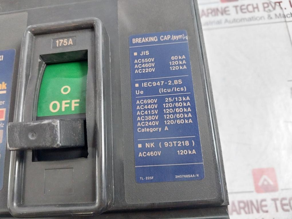 Terasaki Electric Tl-225F Tembreak Circuit Breaker 3 Pole Ac690V 50-60Hz 175A