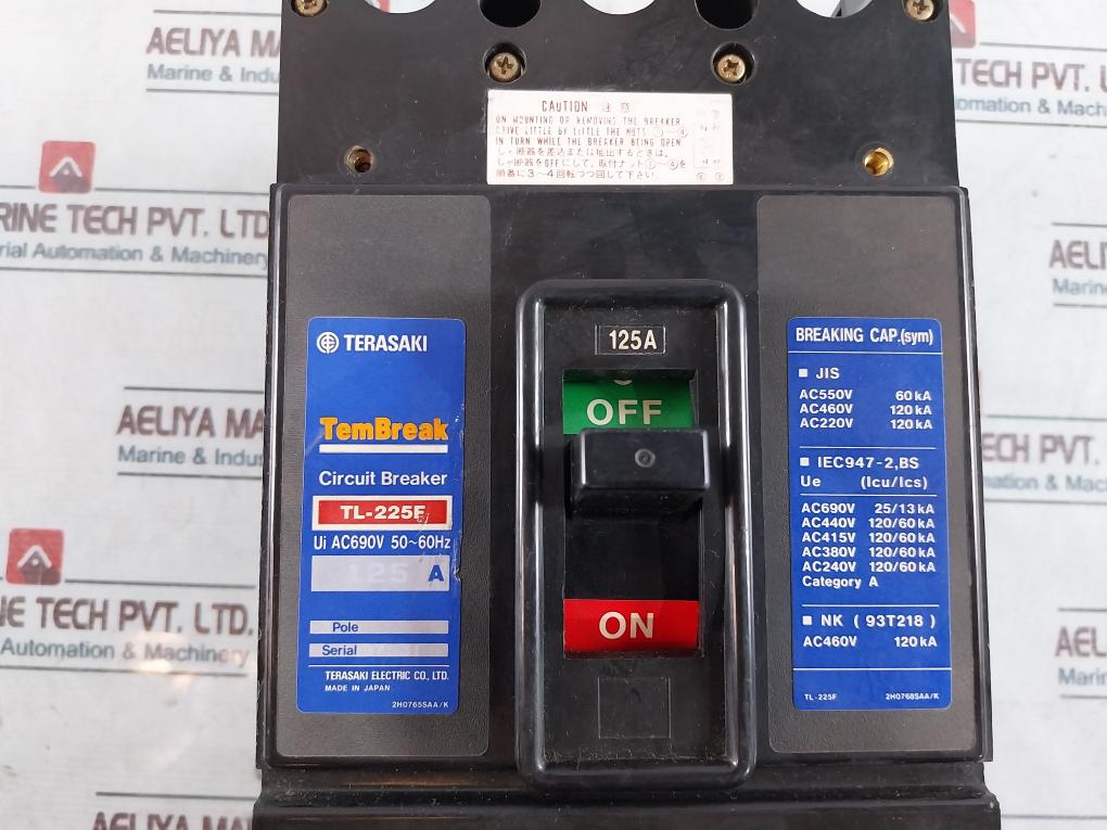 Terasaki Electric Tl-225F 125A 3 Pole Ac690V 50~60Hz