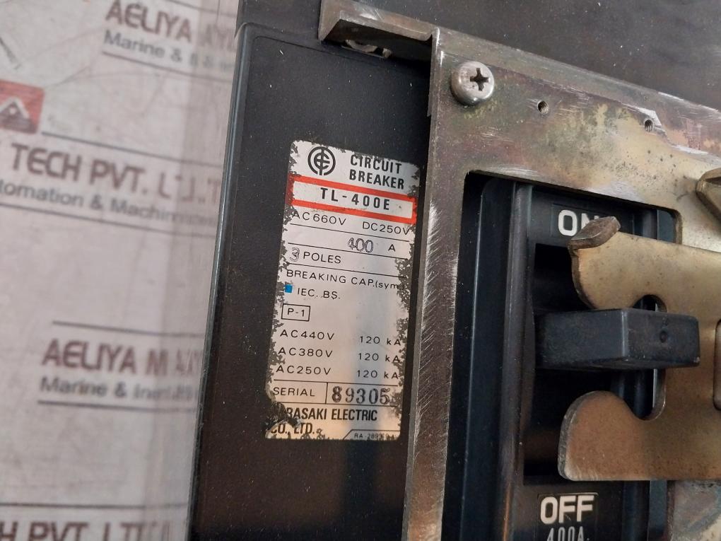 Terasaki Electric Tl-400E 3 Pole Circuit Breaker 250V 50-60 Hz