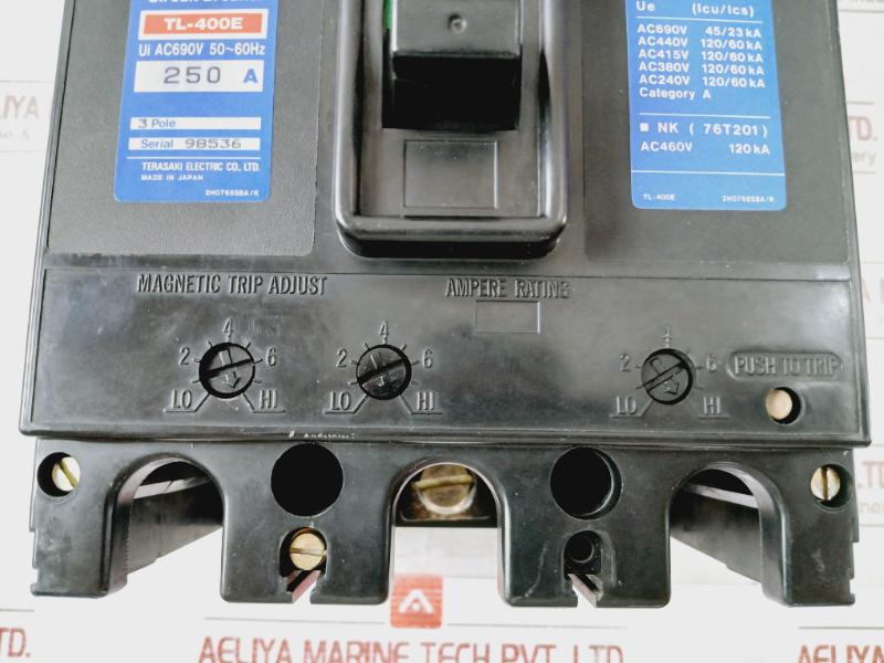 Terasaki Electric Tl-400E 3 Pole Circuit Breaker 2H0765Sba/K Ac460V 120Ka