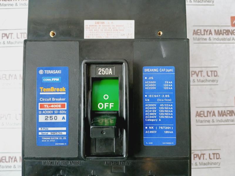 Terasaki Electric Tl-400E 3 Pole Circuit Breaker 2H0765Sba/K Ac460V 120Ka