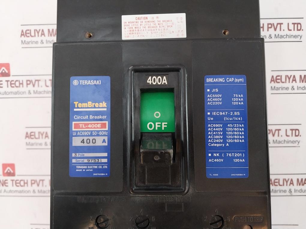 Terasaki Electric Tl-400E 3 Pole Circuit Breaker 400A 50/60Hz