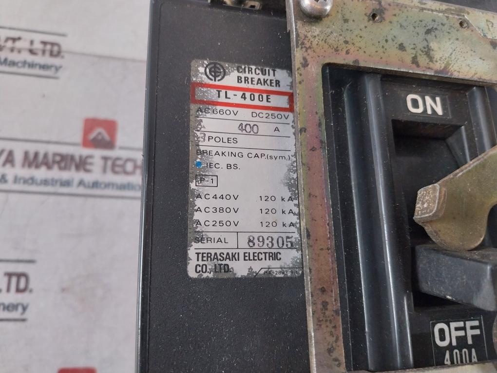 Terasaki Electric Tl-400E 400A Circuit Breaker Ac 660V Dc 250V