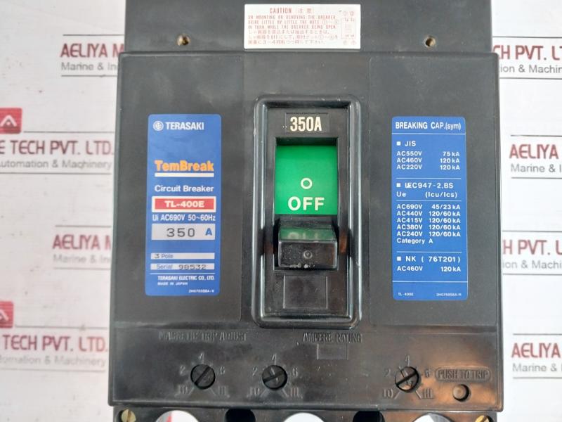 Terasaki Electric Tl-400E Circuit Breaker 350A 50-60Hz