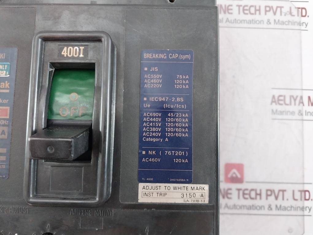Terasaki Electric Tl-400E Circuit Breaker Tl-400E Ui Ac690V 50-60Hz