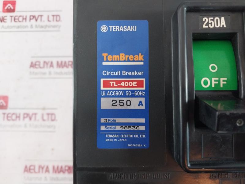 Terasaki Electric Tl-400E Tembreak 3 Pole Circuit Breaker 50-60Hz Ac690V 250A
