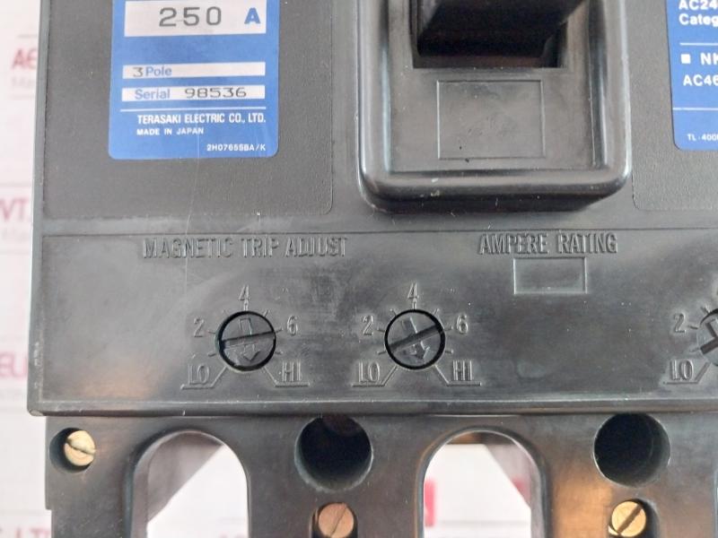 Terasaki Electric Tl-400E Tembreak 3 Pole Circuit Breaker 50-60Hz Ac690V 250A