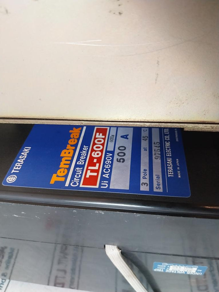 Terasaki Electric Tl-600F 3 Pole Circuit Breaker With Tmc9B Motor Operator 500A