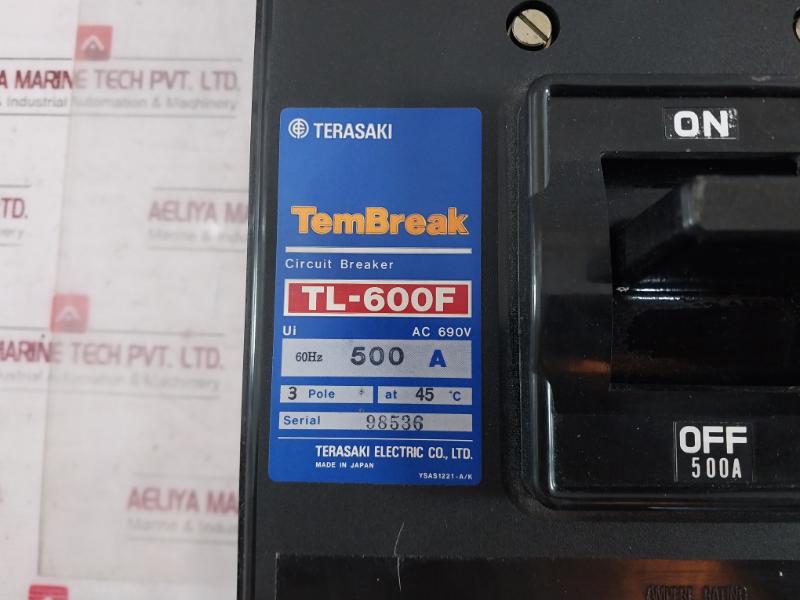 Terasaki Electric Tembreak Tl-600F 3 Pole Circuit Breaker Ac 690V 60Hz 500A