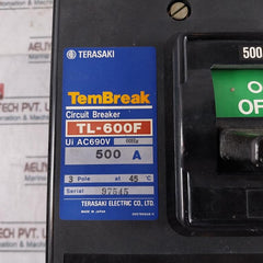 Terasaki Electric Tl-600F Circuit Breaker 500A 3 Pole 2H0766Sab/K