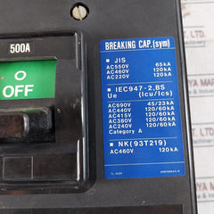 Terasaki Electric Tl-600F Circuit Breaker 500A 3 Pole 2H0766Sab/K