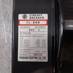 Terasaki Electric Tl-600 Molded Case Circuit Breaker 600 A