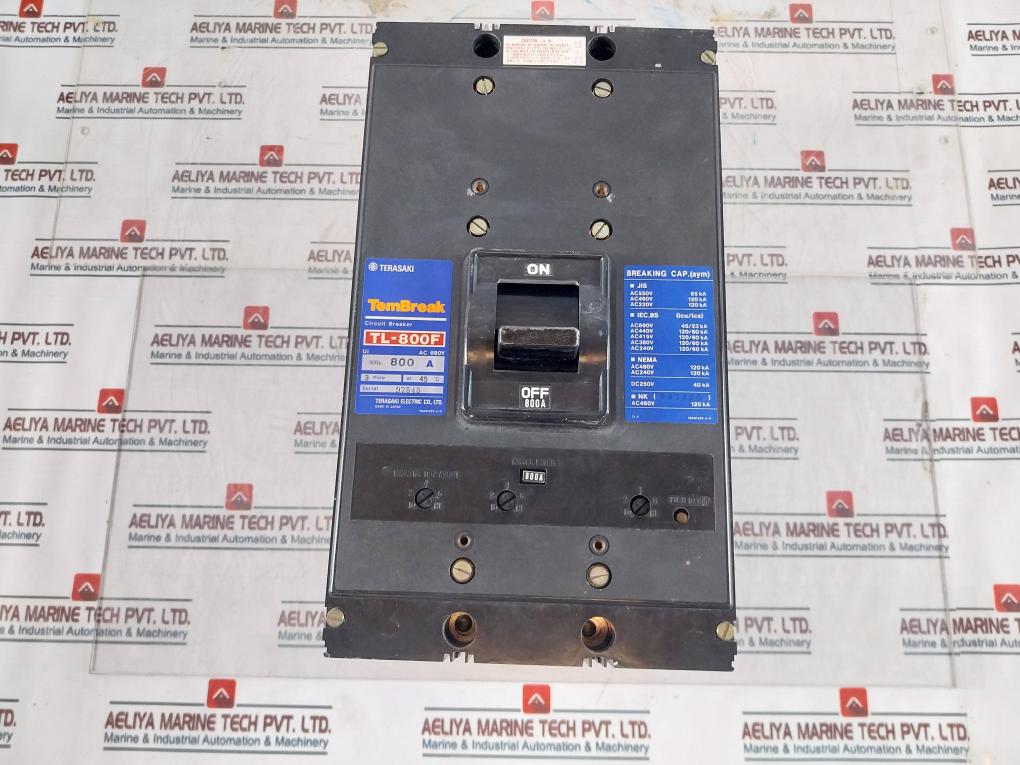 Terasaki Electric Tembreak Tl-800F Circuit Breaker 800A 3 Pole Ac 690V 60Hz