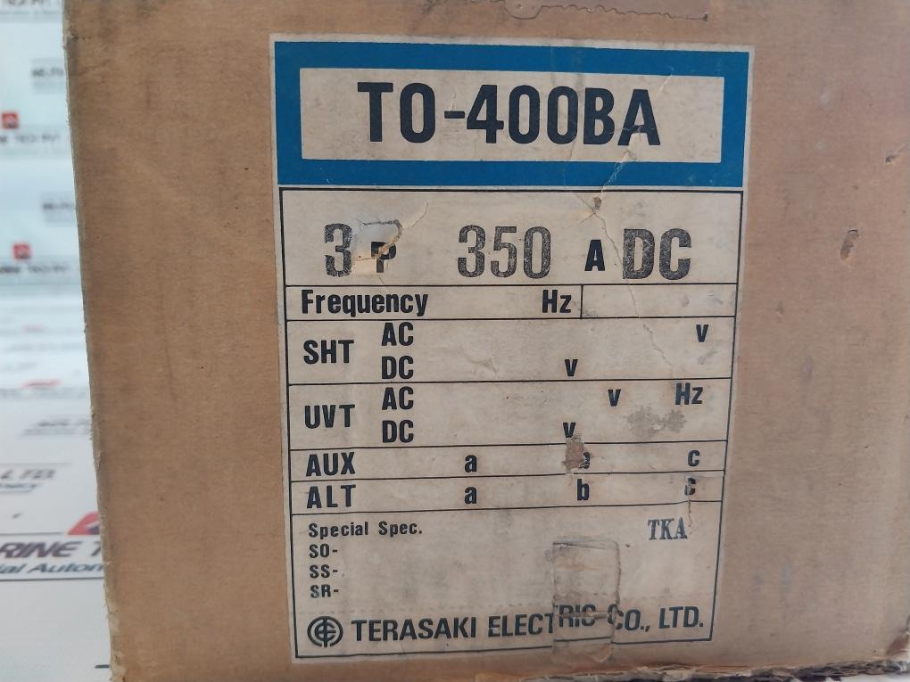 Terasaki Electric To-400Ba 350A No-fuse Circuit Breaker