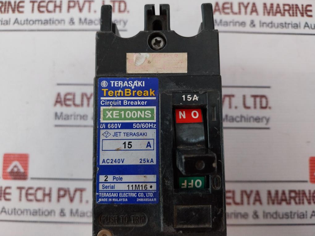 Terasaki Electric Xe100Ns 2 Pole Circuit Breaker 15A 660V 50/60Hz