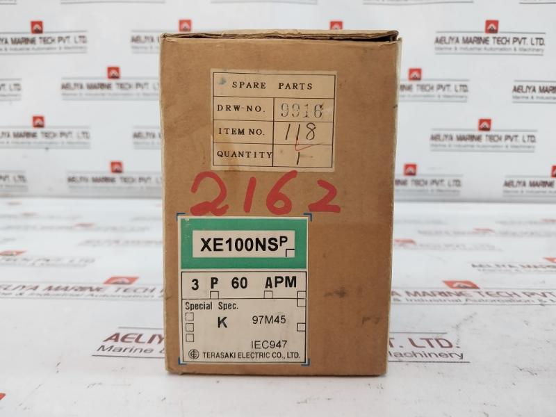 Terasaki Electric Xe100Ns 3 Pole Circuit Breaker Ac660V 60A 2H0535Sja/K 25Ka