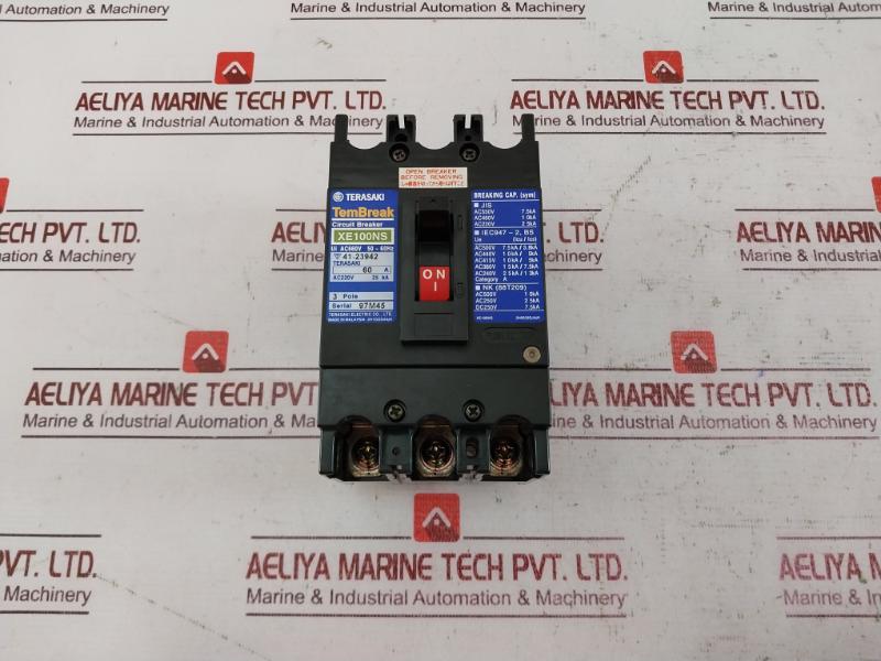 Terasaki Electric Xe100Ns 3 Pole Circuit Breaker Ac660V 60A 2H0535Sja/K 25Ka
