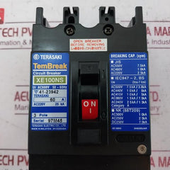 Terasaki Electric Xe100Ns 3 Pole Circuit Breaker Ac660V 60A 2H0535Sja/K 25Ka