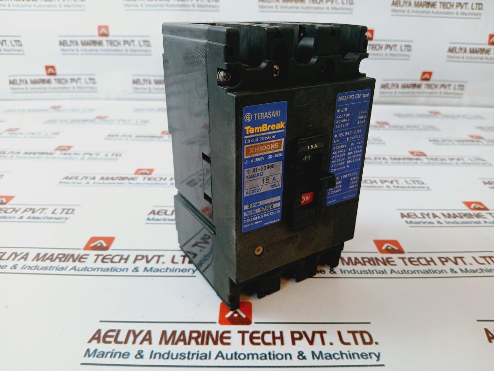 Terasaki Electric XH100NS 15A Circuit Breaker Ac690V 50~60Hz 41-20960