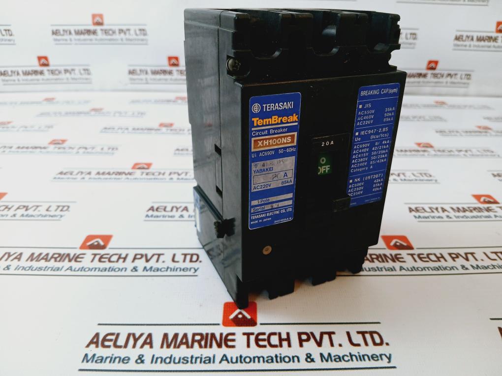 Terasaki Electric XH100NS 20A Circuit Breaker AC690V 50~60Hz