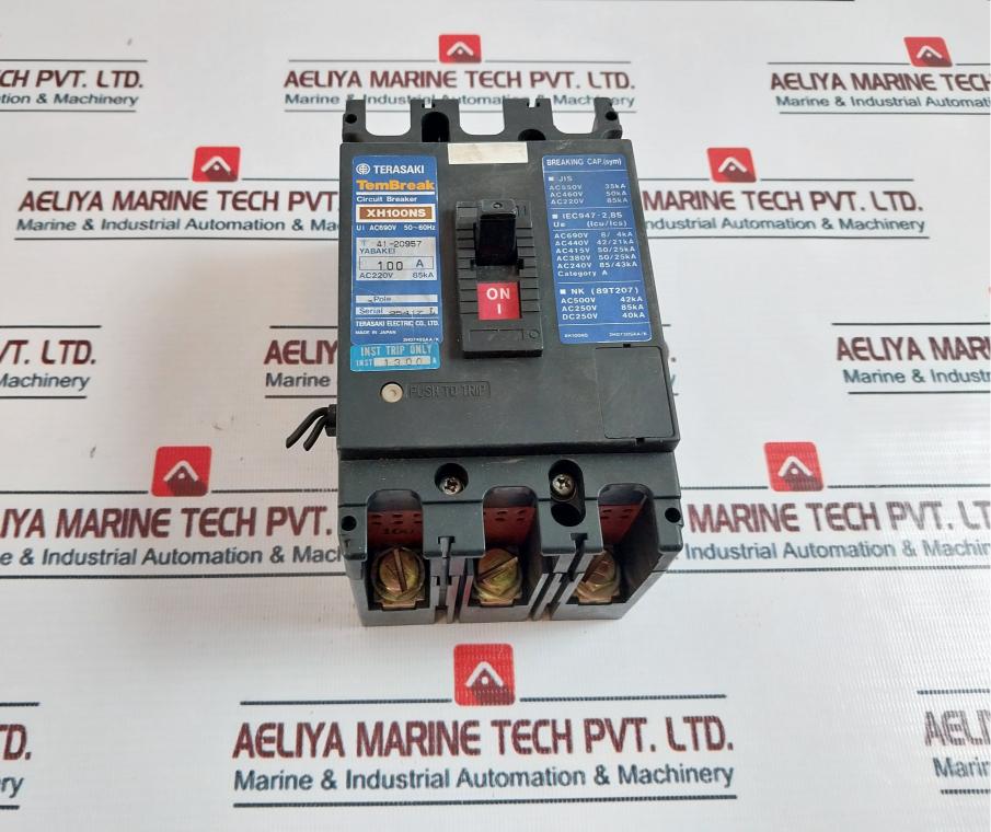 Terasaki Electric XH100NS 3 Pole Circuit Breaker 100A