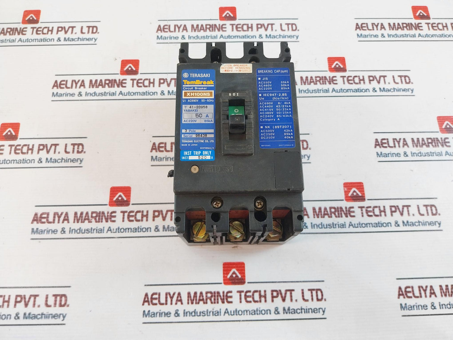 Terasaki Electric XH100NS 50A Circuit Breaker AC220V 85KA