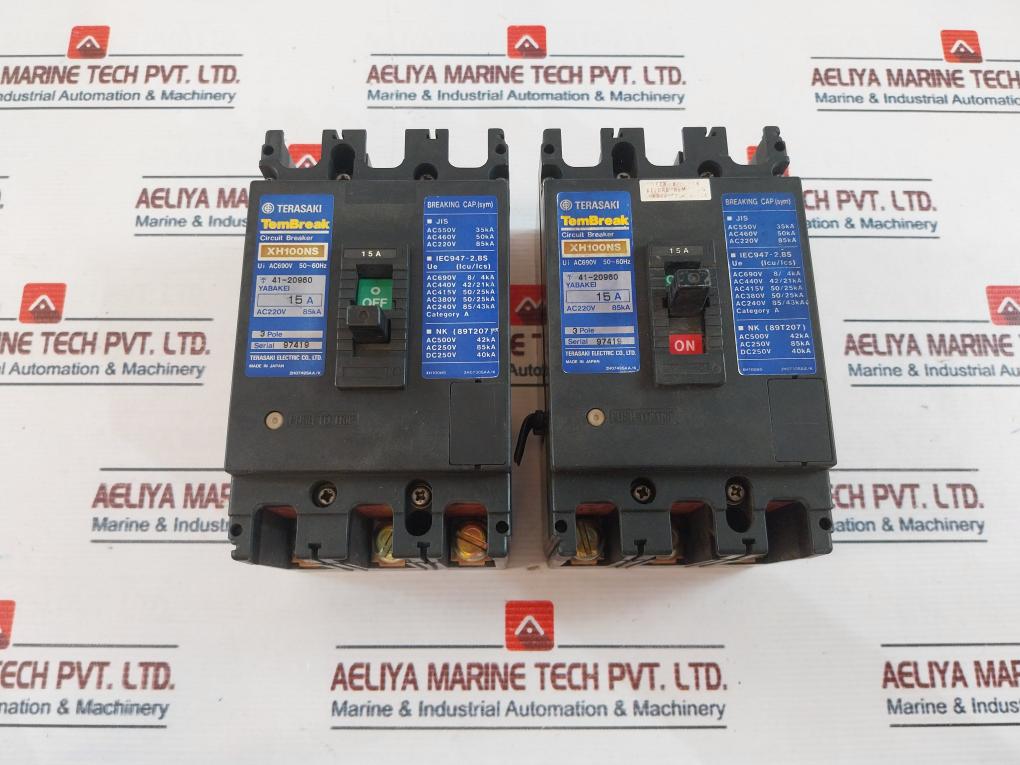 Terasaki Electric XH100NS Circuit Breaker 15A 3 Pole AC690V 50~60Hz