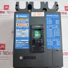 Terasaki Electric Xh100Ns Circuit Breaker 3 Pole 200-480V 50/60Hz 100A, Ac690V